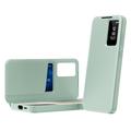 Samsung Galaxy A16 Smart Clear View Flip etui med kortplads - Lysegrøn