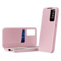 Samsung Galaxy A16 Smart Clear View Flip etui med kortplads - Pink