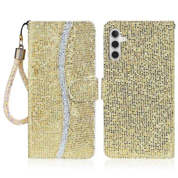 Samsung Galaxy A16 Stilfuldt glitterpungetui - guld