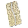 Samsung Galaxy A16 Stilfuldt glitterpungetui - guld