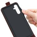 Samsung Galaxy A16 Vertikal Flip Cover med Kortholder - Brun