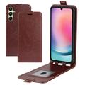 Samsung Galaxy A16 Vertikal Flip Cover med Kortholder - Brun