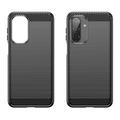 Samsung Galaxy A17 Børstet TPU Cover - Karbonfiber - Sort