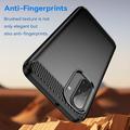 Samsung Galaxy A17 Børstet TPU Cover - Karbonfiber - Sort