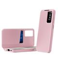 Samsung Galaxy A17 Smart Clear View Flip etui med kortplads - Pink