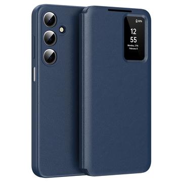 Samsung Galaxy A17 Smart Clear View Flip etui med kortplads - Safir