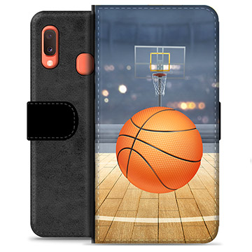Samsung Galaxy A20e Premium Flip Cover med Pung - Basketball