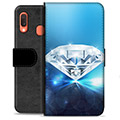 Samsung Galaxy A20e Premium Flip Cover med Pung - Diamant