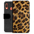 Samsung Galaxy A20e Premium Flip Cover med Pung - Leopard