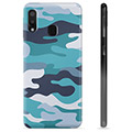 Samsung Galaxy A20e TPU Cover - Blå Camouflage