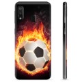 Samsung Galaxy A20e TPU Cover - Fodbold Flamme