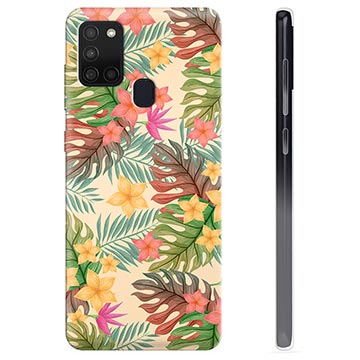 Samsung Galaxy A21s TPU Cover - Lyserøde Blomster