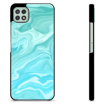 Samsung Galaxy A22 5G Beskyttende Cover - Blå Marmor