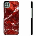 Samsung Galaxy A22 5G Beskyttende Cover - Rød Marmor