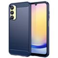 Samsung Galaxy A25 Børstet TPU Cover - Karbonfiber - Blå