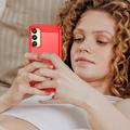 Samsung Galaxy A25 Børstet TPU Cover - Karbonfiber - Rød