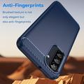 Samsung Galaxy A26 Børstet TPU Cover - Karbonfiber - Blå