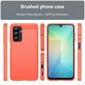 Samsung Galaxy A26 Børstet TPU Cover - Karbonfiber - Rød