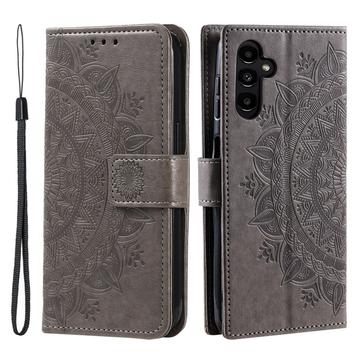 Samsung Galaxy A26 Mandala Series Etui med Pung - Grå