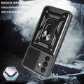 Samsung Galaxy A26 Roterende Ring Hybrid Cover med Kameraskjold - Sort