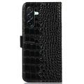 Samsung Galaxy A27 Crocodile Series Læderpung med RFID - Sort