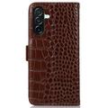 Samsung Galaxy A27 Crocodile Series Læderpung med RFID - Brun
