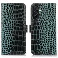 Samsung Galaxy A27 Crocodile Series Læderpung med RFID - Grøn