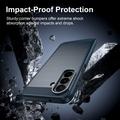Samsung Galaxy A27 Børstet TPU Cover - Karbonfiber - blå