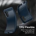 Samsung Galaxy A27 Børstet TPU Cover - Karbonfiber - blå