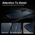 Samsung Galaxy A27 Børstet TPU Cover - Karbonfiber - blå
