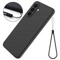 Samsung Galaxy A27 Flydende silikone cover med håndrem - Sort