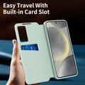 Samsung Galaxy A27 Smart Clear View Flip etui med kortplads - Lysegrøn