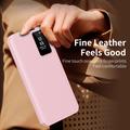 Samsung Galaxy A27 Smart Clear View Flip etui med kortplads - Pink