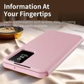 Samsung Galaxy A27 Smart Clear View Flip etui med kortplads - Pink