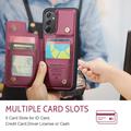 Samsung Galaxy A34 5G Caseme C22-etui RFID-kortpung - Rød