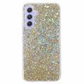 Samsung Galaxy A34 5G Glitter Flakes TPU Cover - Guld