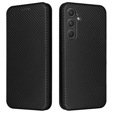 Samsung Galaxy A35 Flip Cover - Karbonfiber - Sort