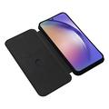 Samsung Galaxy A35 Flip Cover - Karbonfiber - Sort