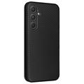 Samsung Galaxy A35 Flip Cover - Karbonfiber - Sort