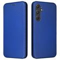 Samsung Galaxy A35 Flip Cover - Karbonfiber - Blå