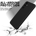 Samsung Galaxy A35 Liquid Silikone Cover med Strop - Sort