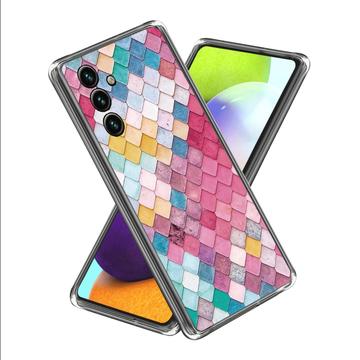 Samsung Galaxy A35 Stilfuld Ultra-Slim TPU Cover - Regnbue Rhombus