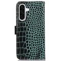 Samsung Galaxy A36 Crocodile Series Læderpung med RFID - Grøn