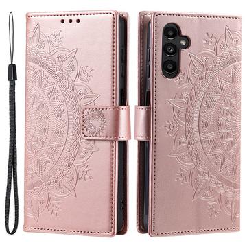 Samsung Galaxy A36 Mandala Series Etui med Pung - Rødguld