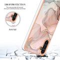 Samsung Galaxy A36 Marmormønster Galvaniseret IMD TPU Cover - Pink