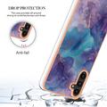 Samsung Galaxy A36 Marmormønster Galvaniseret IMD TPU Cover - Lilla