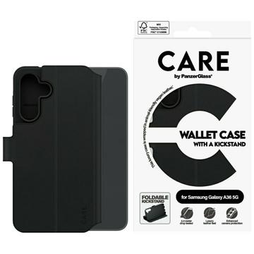 Samsung Galaxy A36 PanzerGlass Care Feature Pung etui med stativ - Sort