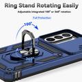 Samsung Galaxy A36 Roterende Ring Hybrid Cover med Kameraskjold - Blå
