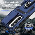 Samsung Galaxy A36 Roterende Ring Hybrid Cover med Kameraskjold - Blå