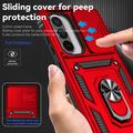 Samsung Galaxy A36 Roterende Ring Hybrid Cover med Kameraskjold - Rød